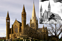 Brian Walters - Sacred Heart Cathedral, Bendigo, Victoria. The "Now' image taken in 2003. The 'Then'insert is by Frank Hurley in about 1955 - This image is out ofcopyright.