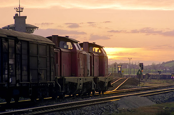 Ralf Radermacher - Montzenboro.  The lonely cowboy riding into the sunset atMontzen freight station in Belgium
