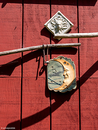 Stan Halpin - Partial Moon on a garden shed